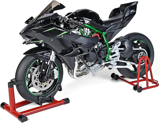 1/6 Scale H2R Alloy Diecast Motorcycle with Sound &amp Light Features High Gloss Spray Finish Rubber Tires Premium Collectible Gift (Black H2R)