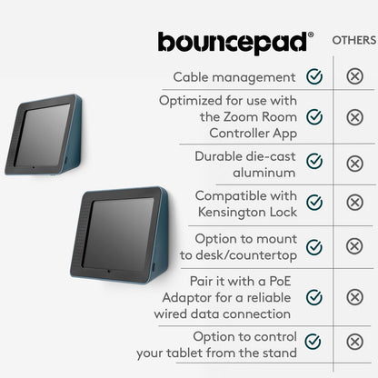 Bouncepad Link iPad POS Stand for Business | Kiosk Stand for Meeting Room Management | Table Mount Tablet Kiosk Register | iPad 10th Gen 10.9 | Black