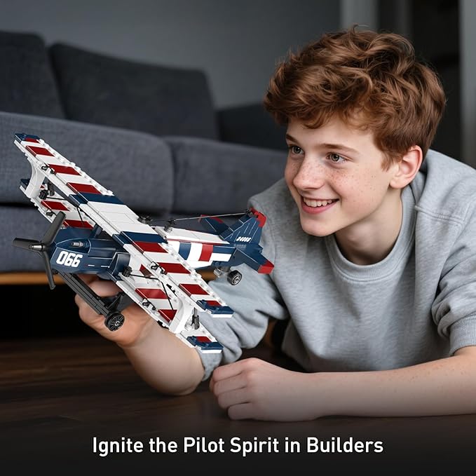 Mould King 24066 Race Plane Model Building Set for Kids STEM Toy Gift for Boys and Girls Ages 8+ Propeller Airplane Blocks Set for Display Collection(540PCS)