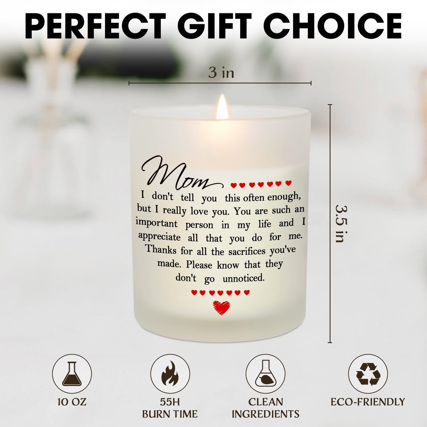 TEEZWONDER Birthday Gifts for Mom - Long Lasting Vanilla Lavender Candle 10 oz - Mothers Day Gifts from Daughter Son, Mother Gift Ideas, Gift for Mama Mother in Law, Candles for Women
