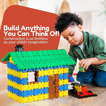 Beblox Building Blocks for Kids - 250-Piece Connecting Tiles Set - Interlocking Building Blocks for Kids STEM Toys Kit Fun &amp Educational Gifts for Boys &amp Girls Preschool Learning Activities
