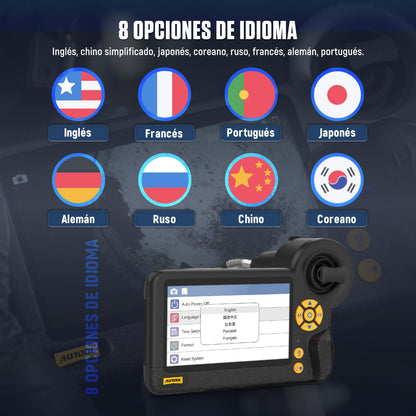 AUTOOL Dual Lens Borescope, 4.3” IPS Screen HD Inspection Camera, 0.25inch Endoscope 3FT Semi-Rigid Cable, 210° Articulation, 6 LED Lights, IP67 Waterproof, 32GB SD Card