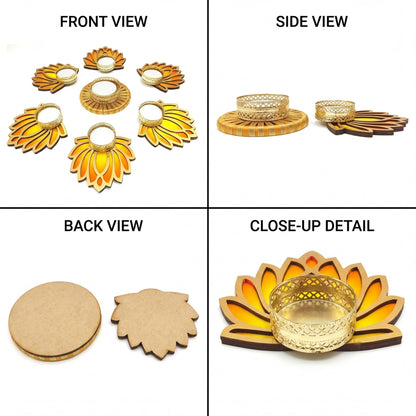 Shalin India Tealight Candles Candles for Home Décor | Weddings | Long Burning Smokeless Tea Lights | Fits Tealight Candle Holder, Glass & Decorative Tea Light Holders (Golden Lotus)