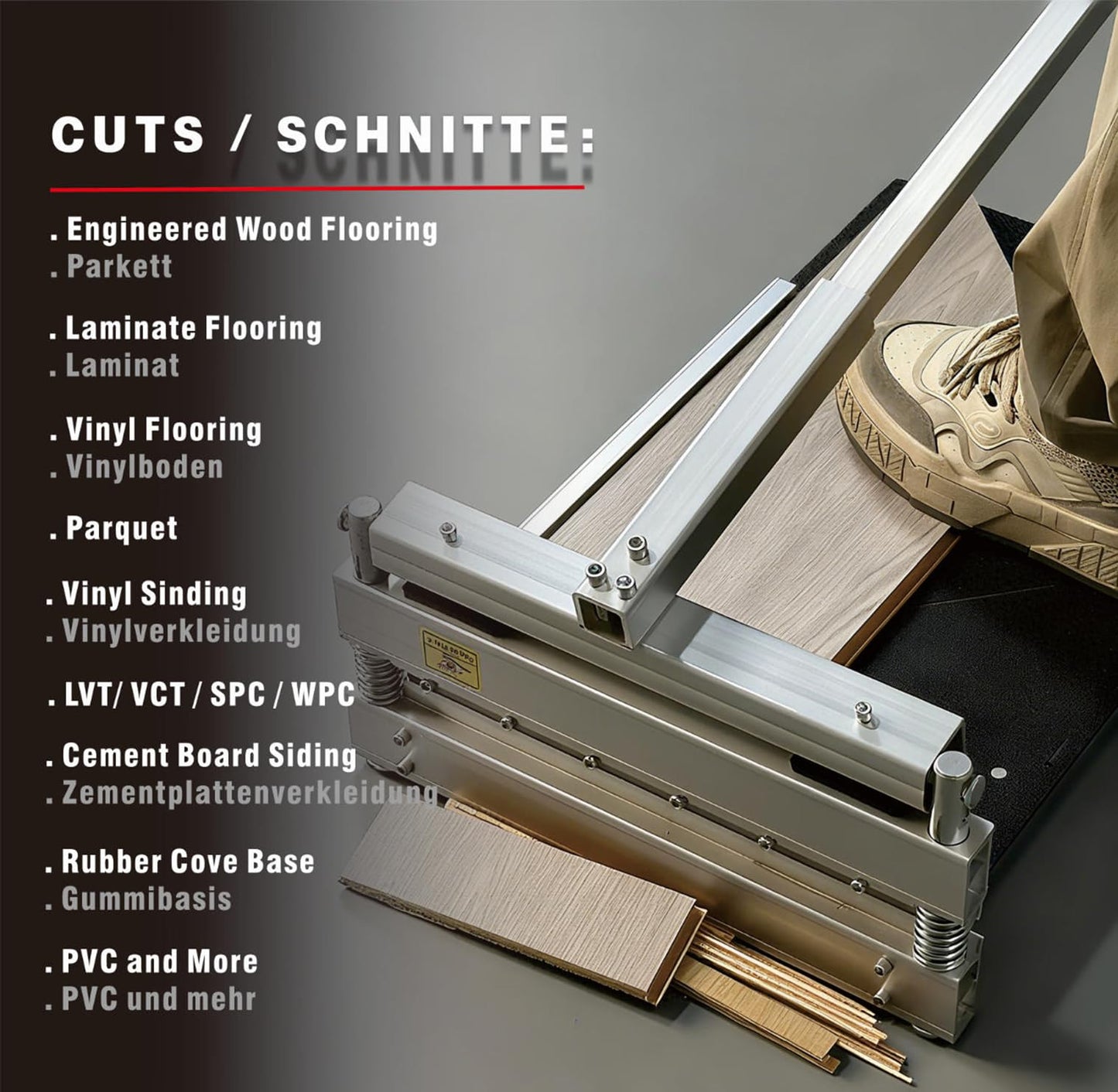 Heavy Duty Laminate/Vinyl Plank Cutter 13" With A replacement blade - Provides Clean, Splinter-Free Cuts on Laminate, Vinyl, Hardwood, Parquet, Siding & More - Double the time!