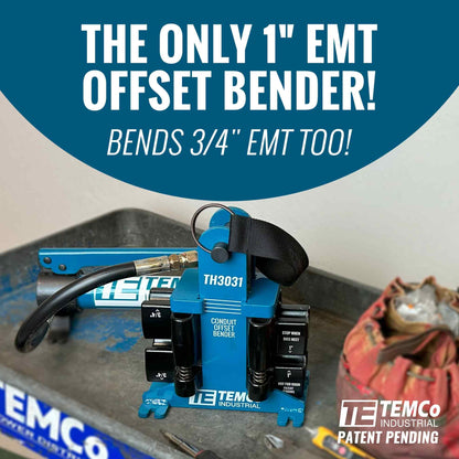TEMCo TH3031 Dual Size Hydraulic Conduit Offset Bender Both 1" & 3/4" EMT