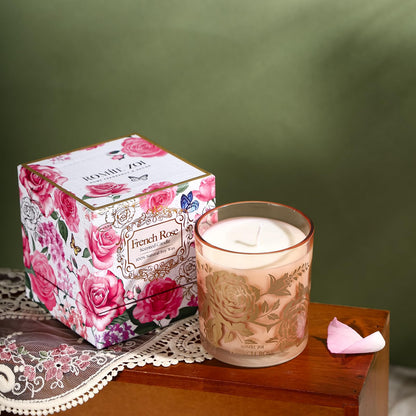 ROMIIE ZOI Scented Candle - French Rose - 6oz Aromatherapy Soy Wax Jar Candle for Home, Gifts for Women - 170g