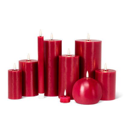 Abbott Collection Wax LED Flameless Pillar Candle - Red (2x4 H)