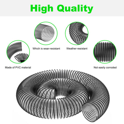 Leaf Vacuum Dust Collection Hose 8 Inch x 6 Foot PVC Flexible Grass Catcher Bagger Hoses Replacement DR Agri-Fab Etc Brands Lawn Leaf Blowers Hose