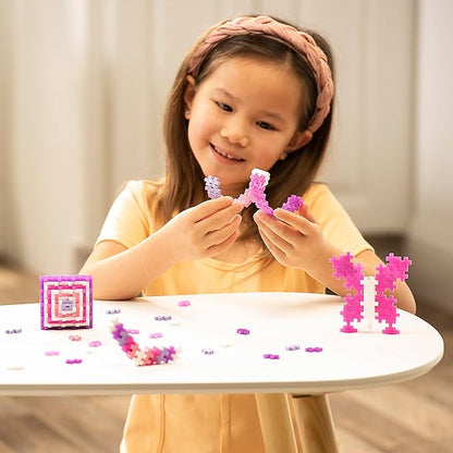 PLUS PLUS 240 Piece Interlocking Building Blocks for Kids Open Ended Connecting Toys STEM Bin Mini Manipulatives - Glitter Mix Play Tube &amp Baseplate