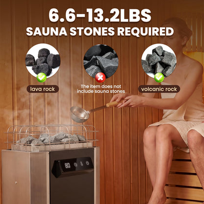 NEWTRY 3.5KW Sauna Heater Digital Electric Sauna Heaters 220V Dry Sauna Stove for Max. 141 Cu.ft Home Spa Hotel Sauna Room