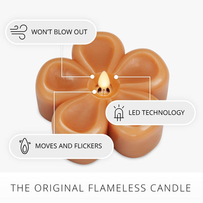 Luminara - Flameless Flickering Moving Flame Nature-Inspired Battery Operated LED Décor - Spring Summer Collection - Sunlit Honey Flower Tealight Candle - 4.7” x 2.1”