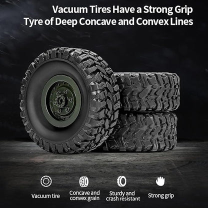 GoolRC RC Military Truck 1:16 Scale Remote Control Car 6WD RC Army Car All Terrain Off-Road RC Truck 2.4GHz Electric Military Transporter Vehicle with Headlights for Adults