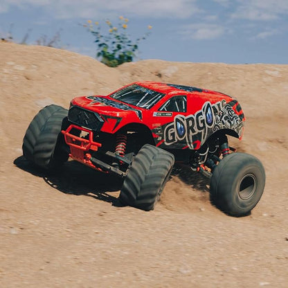 ARRMA RC Truck Gorgon 2 Wheel Drive MT 1/10 RTR (Ready-to-Run Battery and Charger Included) Smart 3300 7C S120 USB Red ARA3230ST2