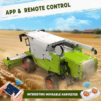 Mould King 17014 Wheat Harvester Building Blocks Set Tractor Truck Building Kit with Motor Farm Truck Construction Vehicles Toys DIY Assembly STEM Car Model for Adults (1265 PCS)