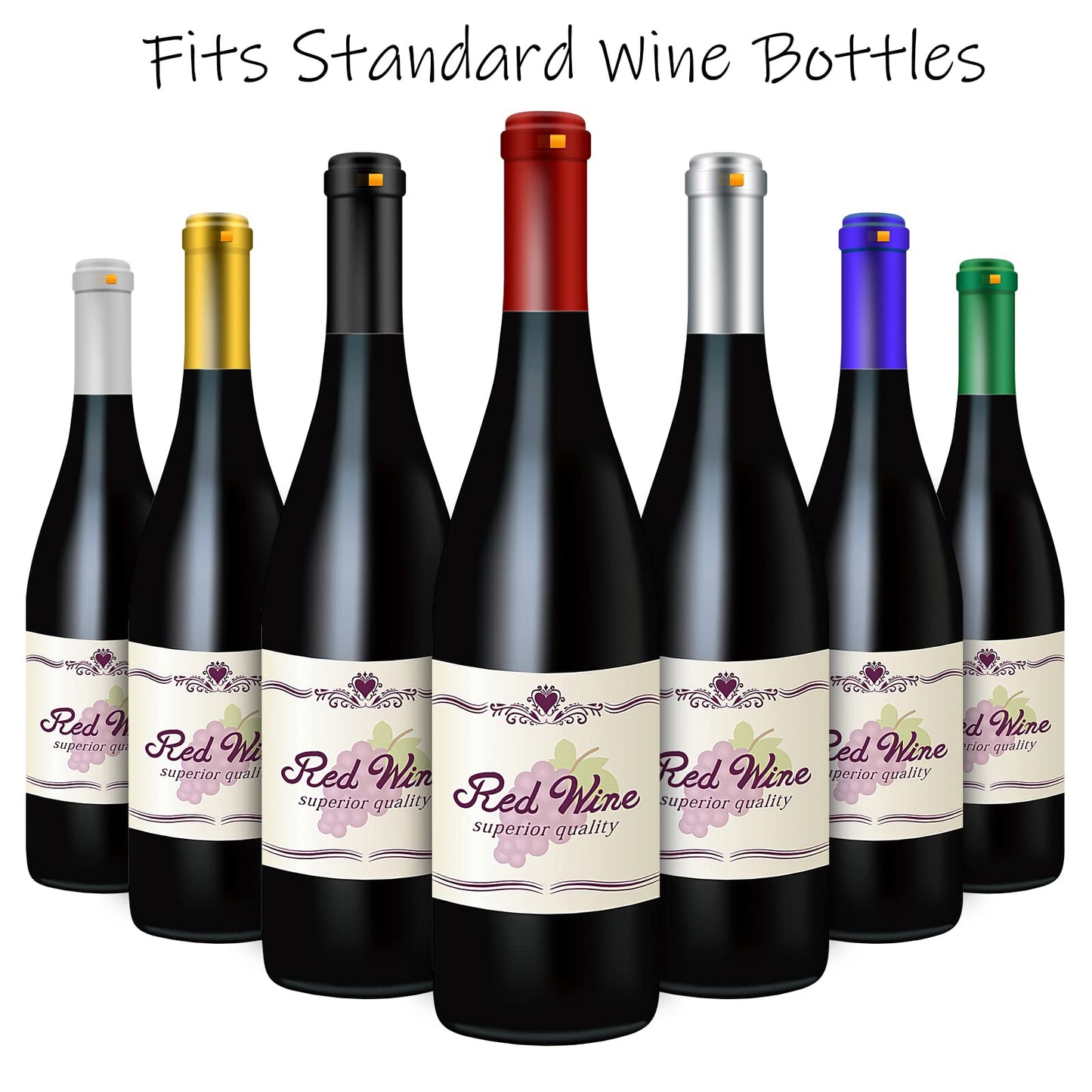 BGMAXimum PVC Heat Shrink Capsules 120 Count Matte Black Wine Shrink Wrap Sleeves Caps Clear Bottle Corks Capsules for Professional, Wine Making Cellars and Home Use