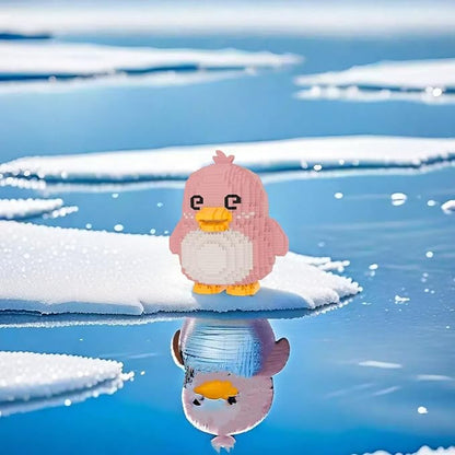 Larcele Micro Building Blocks Animal Set DIY Mini 3D Building Toy Bricks1519 Pieces KLJM-07 (Dizzy Penguin)