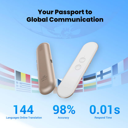 Anfier G9 Language Translator Device, Real-time AI Voice Translation in 144 Languages, Offline 11-Language Two-Way Traductor, Instant Pocket Ingles Español Translators for Business Travel Study White