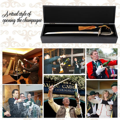 Resafy Champagne Saber Champagne Golden Handle Knife Champagne Sword Champagne Opener With Gift Case for Party Wedding