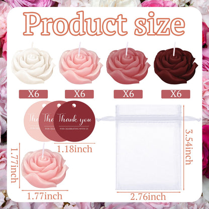 Treela 50 Set Flower Candles Wedding Favor for Guests Mini Burgundy Rose Shaped Tealight Candles for Return Gift Wedding Birthday Bridal Shower Housewarming Party