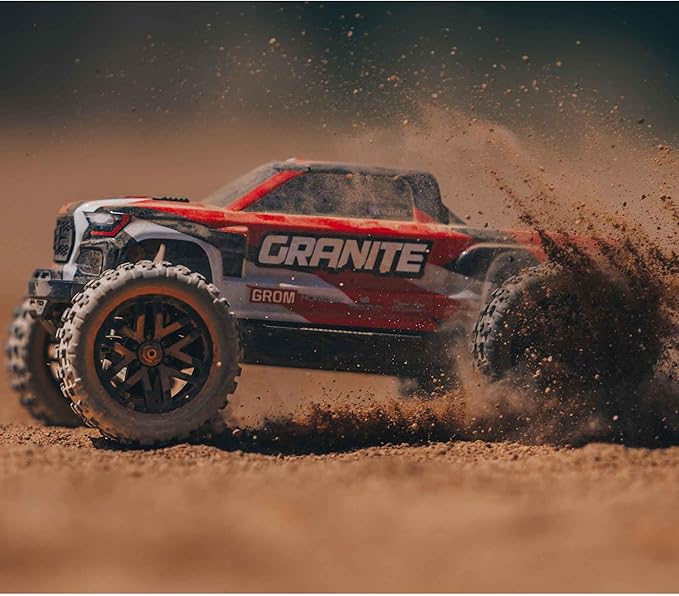 ARRMA RC Truck 1/18 Granite GROM MEGA 380 Brushed 4X4 Monster Truck RTR with Battery &amp Charger Red ARA2102T2