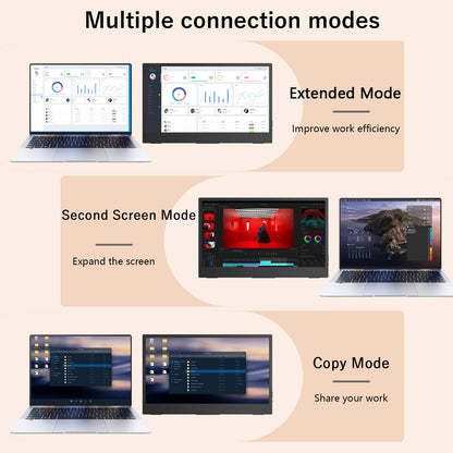 15.6" Portable Monitor Touchscreen,1080P FHD Laptop Screen Extender, 300 Nits Brightness IPS Display,Travel Monitor with Kickstand & Speaker, HDMI USB-C External Monitors for Laptop Computer Switch