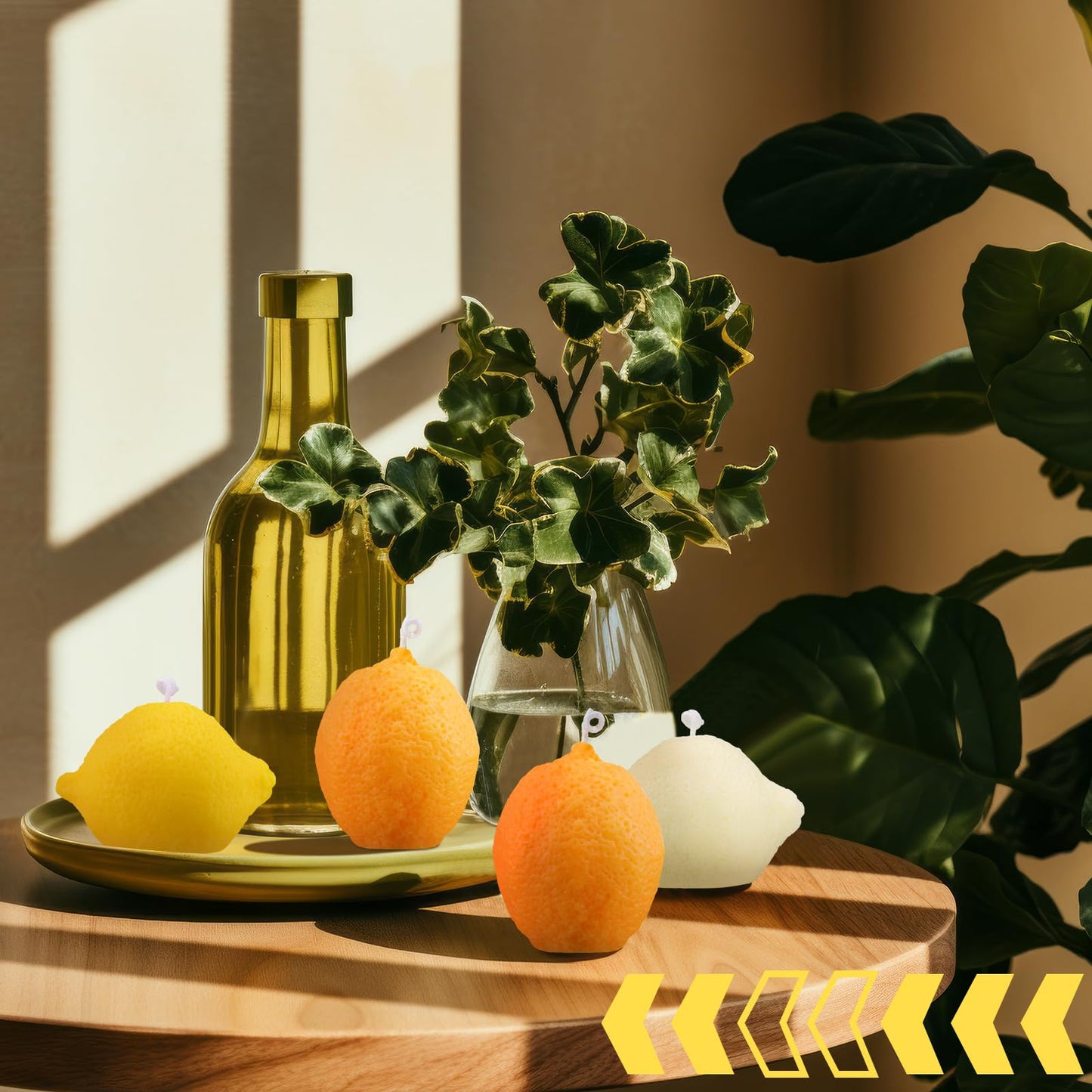 MTLEE 8 Pcs Lemon Shaped Scented Candle Cute Fruit Aroma Soy Wax Decorative Candle Table Photo Prop for Birthday Gift Meditation Mood Boosting Bath Yoga(Orange,Yellow,White)