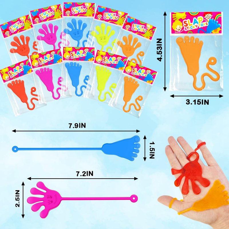 Bulk Party Favors Goody Bag Stuffers for Kids (200 PCS), Large Sticky Hands & Feet Birthday Pinata for Toddlers, Preschool Toys Gifts Non Candy Treats Prizes Supplies Giveaways Handout for Boys Girls
