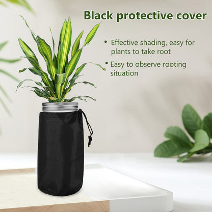 12pcs Kratky Wide Mouth Hydroponic Cover Lids with Blackout Sleeves and Hole for Mason Jars