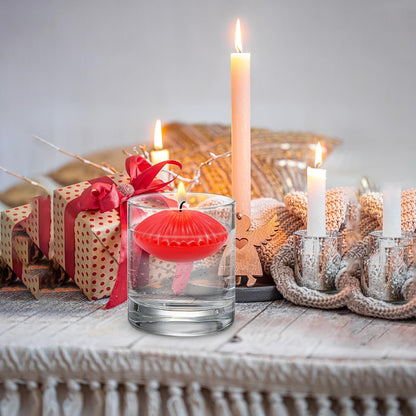 Red Floating Candles for Cylinder Vases, 24 Pack 2 Inches Water Tealight Candles for Centerpieces at Wedding Dinner Party Spa Treatments