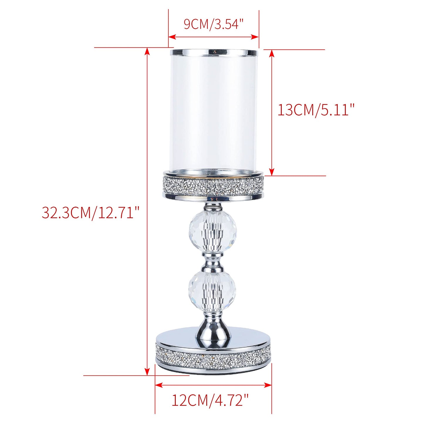Candle Holders for Pillar Candle, Pillar Crystal Candle Holders, Candlesticks Holder for Wedding, Dining Coffee Table, Centerpieces, Home Decor CH00XM