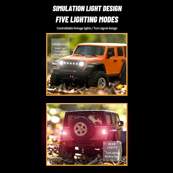GoolRC RC Crawler 4WD RC Truck D870 RC Rock Crawler 1:18 Scale Remote Control Truck All Terrains Off Road Climbing Car 2.4GHz Electric Vehicle with LED Light for Adults Include 2 Batteries (Grey)