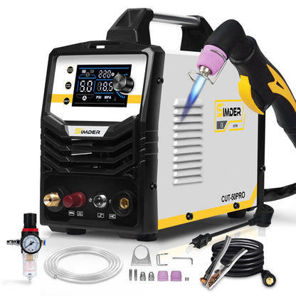 SSIMDER 50A Plasma Cutter Pilot Arc 110V/220V Dual Voltage, 1/2" Clean Cut IGBT Inverter Cutting Machine with LED Display for DIY, Auto Repair, Home & Light Fabrication
