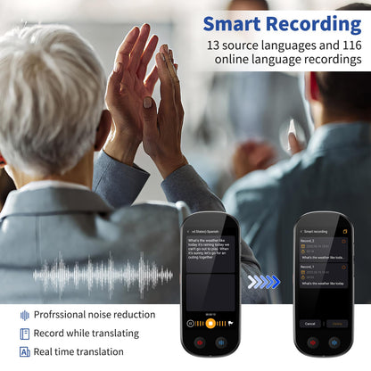 Ai Language Translator Device No WiFi Needed, Upgraded ChatGPT Translator, 150+ Languages Instant Two Way Translator Device, Offline/Recording/Photo/Voice Translatio for Business Learning