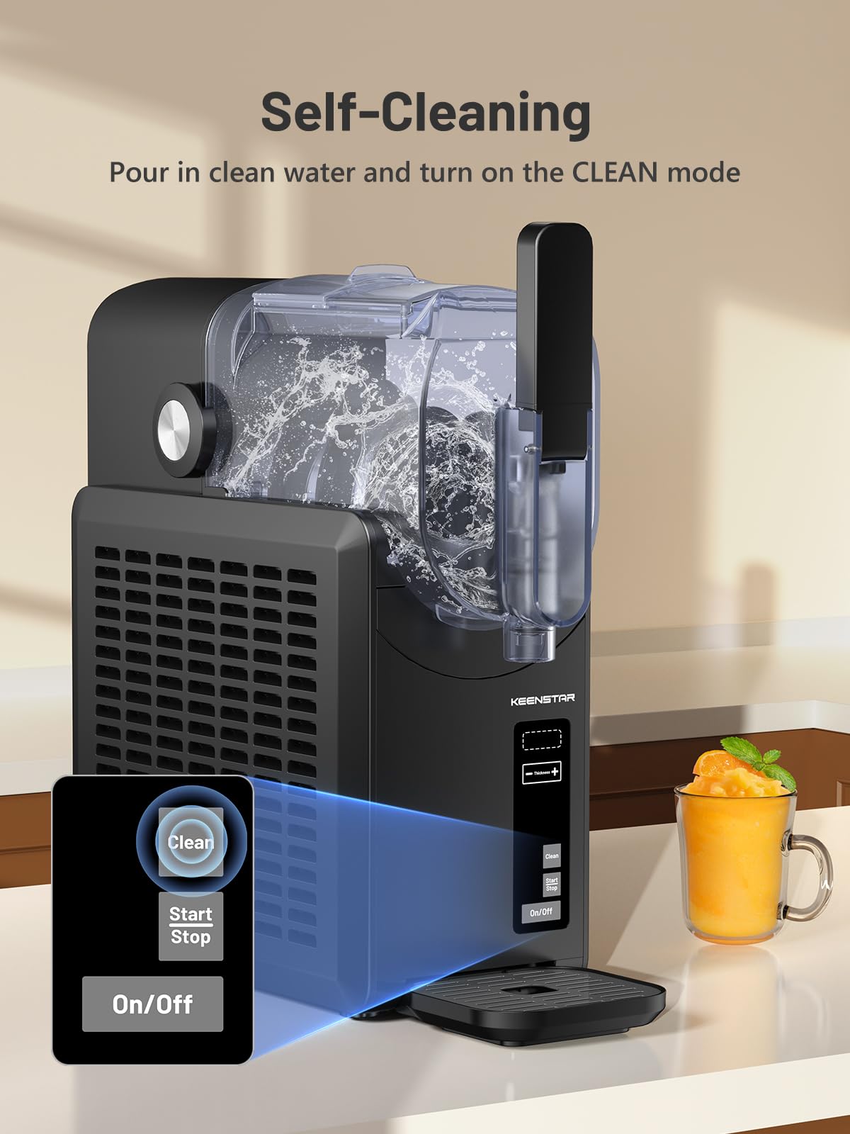 KEENSTAR Slushie Machine, Slushy Machine for Home with 5 Preset Programs, No Ice Needed, Frozen Drink Maker with Self-Cleaning for Frozen Margaritas, Frappés, Milkshake & More