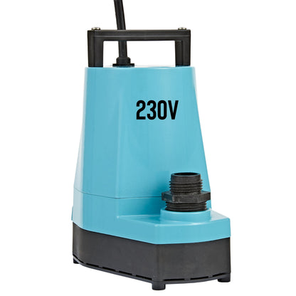 Little Giant 5-MSP 230-Volt, 1/6 HP, 1500 GPH Manual Aluminum Utility Pump, 12-Ft. Cord (plug-less), Blue, 505714