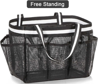Skiennix XL Mesh Shower Caddy - Portable Shower Bag for College, Camping, Travel & Gym | Black