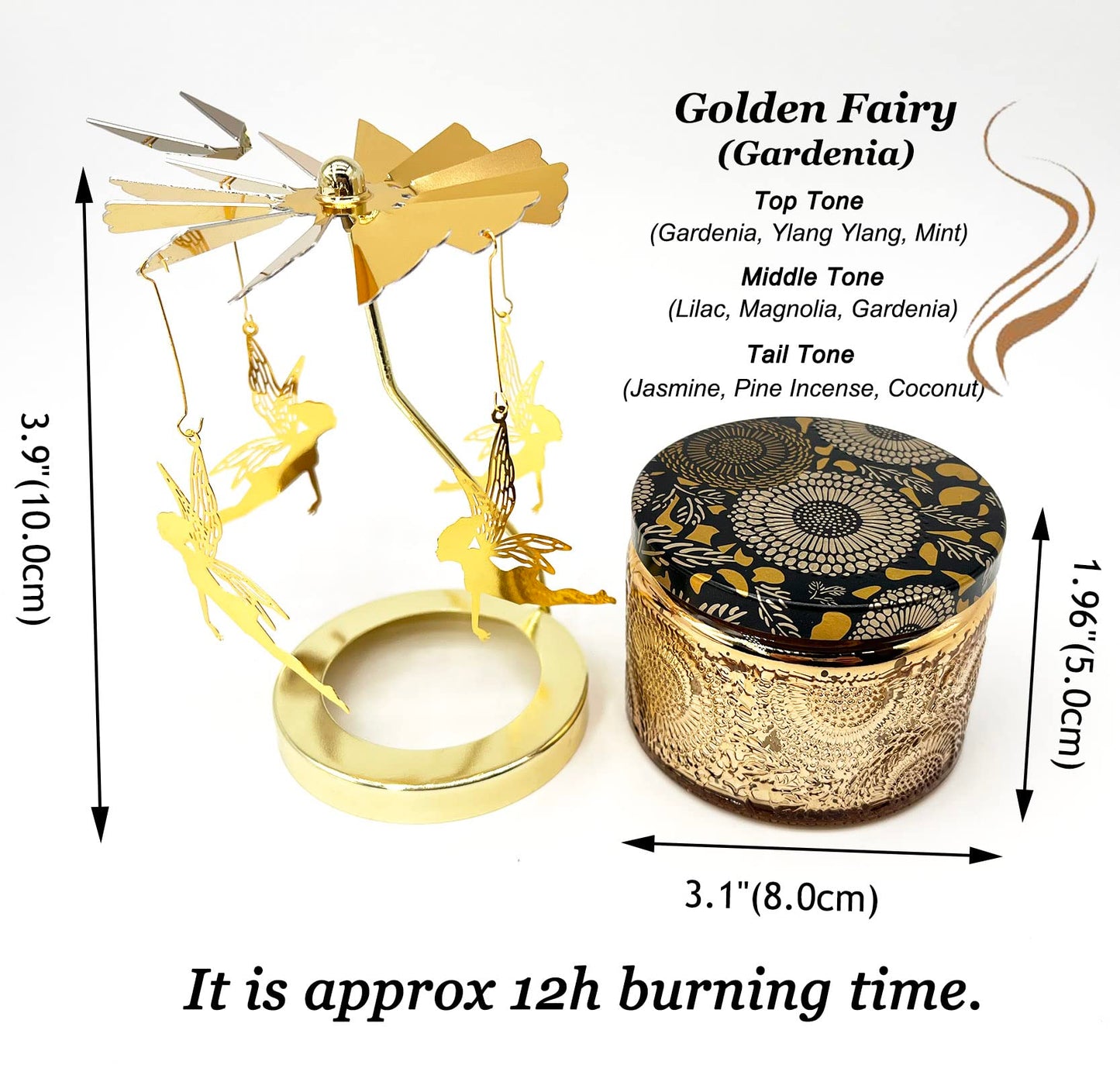 Funny Rotatable Scented Candles Decorative Soy Candle with Carousel Fairy Jar Candle Christmas Birthday Gifts for Women Unique Candle