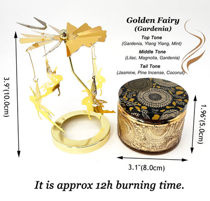 Funny Rotatable Scented Candles Decorative Soy Candle with Carousel Fairy Jar Candle Christmas Birthday Gifts for Women Unique Candle