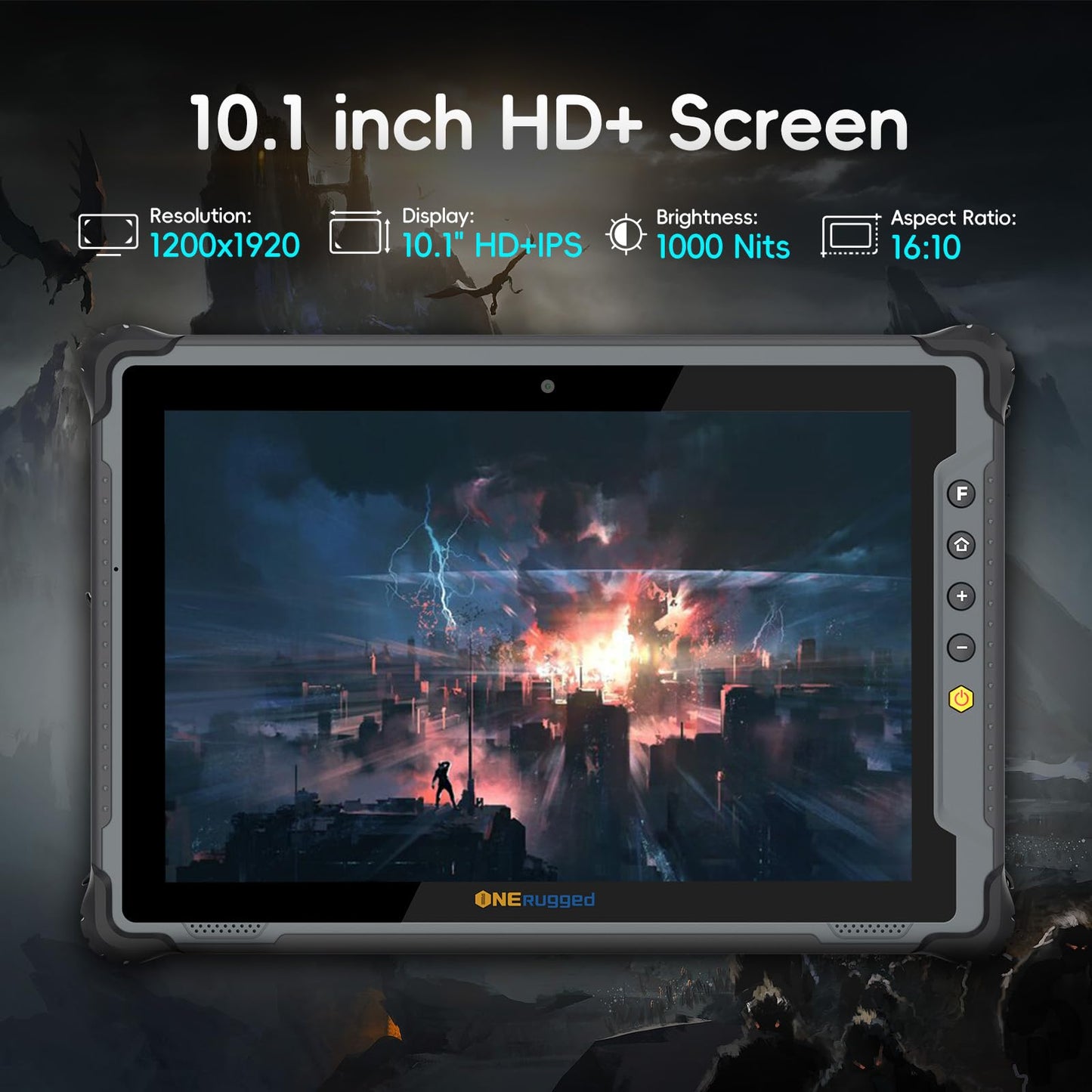 ONERugged Rugged Tablet with Barcode Scanner M10J, 10.1 inch Windows 11 Pro Enterprise Tablet w/Honeywell N4680 Scan Engine, 1D/2D QR Inventory Scanner, 8GB+128GB Industrial Work PC for WMS, Retail