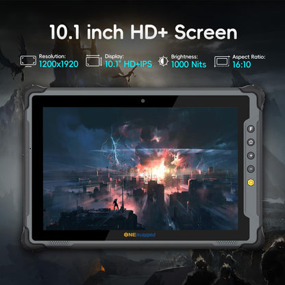 ONERugged Rugged Tablet with Barcode Scanner M10J, 10.1 inch Windows 11 Pro Enterprise Tablet w/Honeywell N4680 Scan Engine, 1D/2D QR Inventory Scanner, 8GB+128GB Industrial Work PC for WMS, Retail