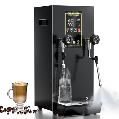 WantJoin Commercial Milk Frother & Beverage Heater - 1800W Multi-functional Milk Steamer Machine with LED Display Panel for Latte, Cappuccino, Coffee, Milk Tea Foam, Hot Water Dispenser - Hotel & Home