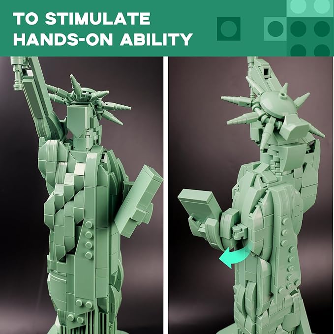 ArtorBricks Statue of Liberty Architecture Model Kit - 1577-Piece Premium Building Set for Collectors Detailed Display &amp Thoughtful Gift Idea
