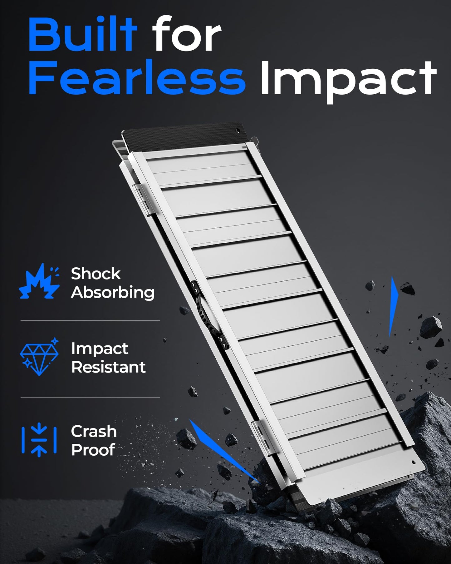 KOLOTOOL Wheelchair Ramp 4ft, Non-Skid Aluminum Portable Ramps for Wheelchairs for Home Steps, 800 LBS Capacity Wheel Chair Handicap Ramp for Entry, Doorway, Homes, Stairs 48" Lx 29.2" Wx2H