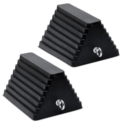 Vergo Industrial Extra Large Wheel Chock 2-Pack - Heavy Duty Molded Rubber XL Wheel Chock for Trucks, Trailers, RVs or Large Freight Equipment - Max Weight Capacity 20 Tons / 40,000 lbs (No Handle)