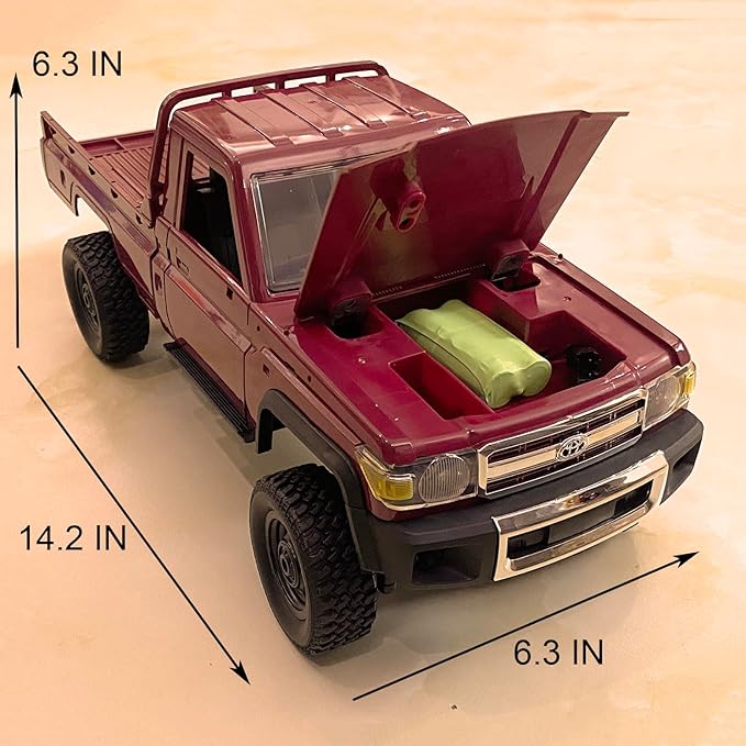 RC Rock Crawler RC Truck 4x4 Toyota LC79 RC Crawler 1/12 Off Road Pickup Remote Control 2.4Ghz All Terrain 280 Brushed Motor Proportional Throttle Steering RTR Hobby Toy Adult MN-82