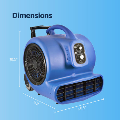 Nexair 1HP Stackable High-Velocity Industrial Carpet Dryer 3 Speed, Air mover blower with Auto Shut-off Timer, Adjustable Floor drying fan, Dries Cools and Ventilates Attic Spaces, Work Areas, Garages