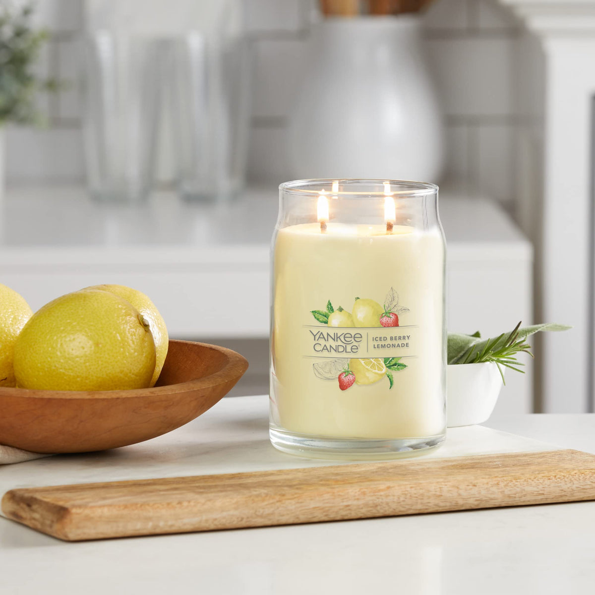 Yankee CandleIced Berry Lemonade Scented Signature 20oz Large Jar 2-Wick Candle Over 60 Hours of Burn Time