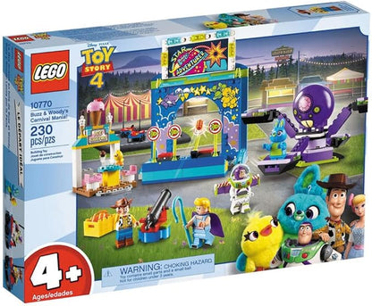 LEGO Disney Pixar’s Toy Story 4 Buzz Lightyear &amp Woody’s Carnival Mania 10770 Building Kit Carnival Playset with Shooting Game &amp Toy Story Characters (230 Pieces)