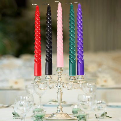 Likejarcand Taper spira purplel Candles,8 inch-Set of 4 Tapered Candles, Tall Candlesticks, Long Candl Sticks, Home Dinner, Party, Wedding, Halloween(4, Purple, 8 inch)