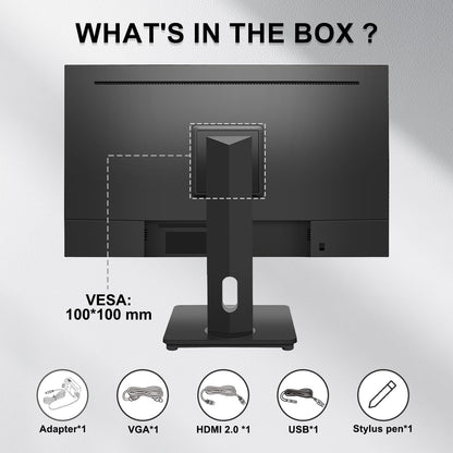 FYHXele 27 Inch Touchscreen Monitor, IPS FHD 1080P Touch PC Display, 75Hz, LED Backlit Multi-Touch Monitor, VESA, HDMI & VGA & USB Computer Touch Screen for Gaming, Business, Warehouse, Bar, Gym
